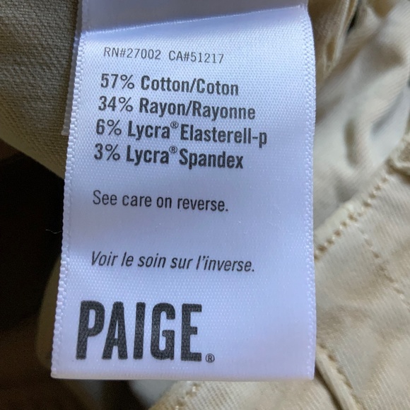 PAIGE Warm Sand Tan High Rise Ankle Utility Cargo Pants Soft Chino NWOT SZ 27 - Picture 11 of 16